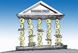 caricature de l'union bancaire